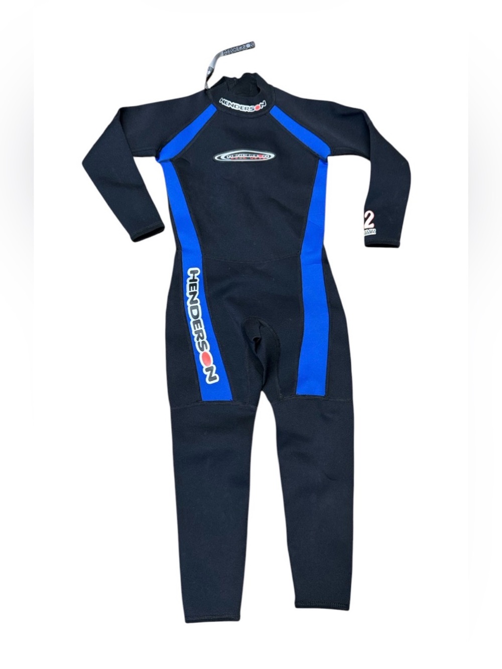 Henderson Youth Full Wetsuit 2mm Size 6 Kids Back Zip Black/Blue NWT Surf Dive